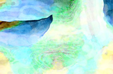 Soyut suluboya sanat eserleri. Fırça boyalı dijital resim. Renkli yaratıcı suluboya çizimi.