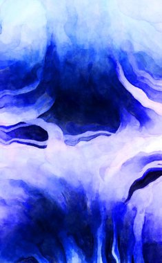 Soyut suluboya sanat eserleri. Fırça boyalı dijital resim. Renkli yaratıcı suluboya çizimi.