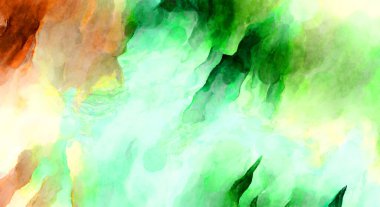 Soyut suluboya sanat eserleri. Fırça boyalı dijital resim. Renkli yaratıcı suluboya çizimi.