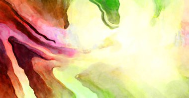 Soyut suluboya sanat eserleri. Fırça boyalı dijital resim. Renkli yaratıcı suluboya çizimi.