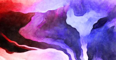 Soyut suluboya sanat eserleri. Fırça boyalı dijital resim. Renkli yaratıcı suluboya çizimi.