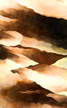 Soyut suluboya sanat eserleri. Fırça boyalı dijital resim. Renkli yaratıcı suluboya çizimi.