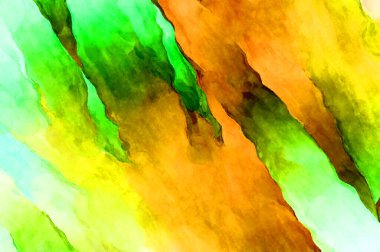 Soyut suluboya sanat eserleri. Fırça boyalı dijital resim. Renkli yaratıcı suluboya çizimi.