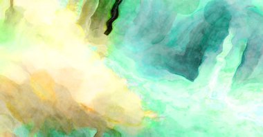 Soyut suluboya sanat eserleri. Fırça boyalı dijital resim. Renkli yaratıcı suluboya çizimi.