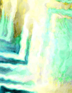 Soyut suluboya sanat eserleri. Fırça boyalı dijital resim. Renkli yaratıcı suluboya çizimi.