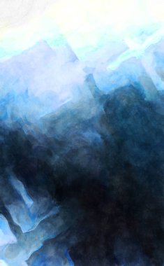 Soyut suluboya sanat eserleri. Fırça boyalı dijital resim. Renkli yaratıcı suluboya çizimi.