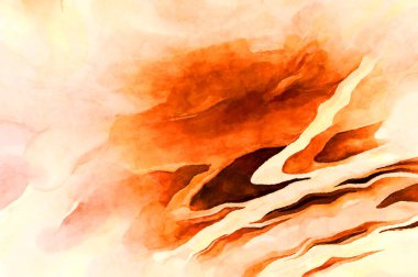 Soyut suluboya sanat eserleri. Fırça boyalı dijital resim. Renkli yaratıcı suluboya çizimi.