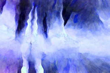 Soyut suluboya sanat eserleri. Fırça boyalı dijital resim. Renkli yaratıcı suluboya çizimi.