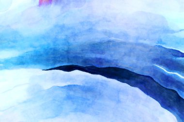 Soyut suluboya sanat eserleri. Fırça boyalı dijital resim. Renkli yaratıcı suluboya çizimi.