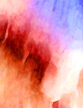 Soyut suluboya sanat eserleri. Fırça boyalı dijital resim. Renkli yaratıcı suluboya çizimi.