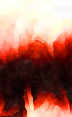 Soyut suluboya sanat eserleri. Fırça boyalı dijital resim. Renkli yaratıcı suluboya çizimi.