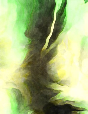 Soyut suluboya sanat eserleri. Fırça boyalı dijital resim. Renkli yaratıcı suluboya çizimi.