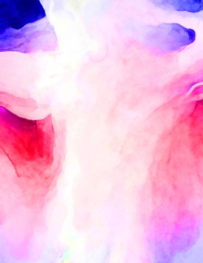 Soyut suluboya sanat eserleri. Fırça boyalı dijital resim. Renkli yaratıcı suluboya çizimi.