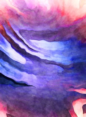 Soyut suluboya sanat eserleri. Fırça boyalı dijital resim. Renkli yaratıcı suluboya çizimi.