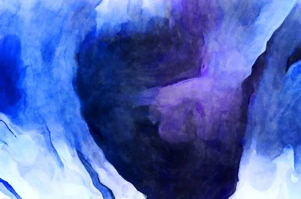 Soyut suluboya sanat eserleri. Fırça boyalı dijital resim. Renkli yaratıcı suluboya çizimi.