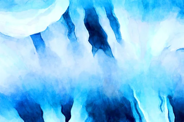 Soyut suluboya sanat eserleri. Fırça boyalı dijital resim. Renkli yaratıcı suluboya çizimi.