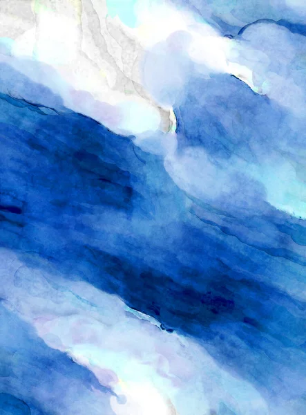 Soyut suluboya sanat eserleri. Fırça boyalı dijital resim. Renkli yaratıcı suluboya çizimi.