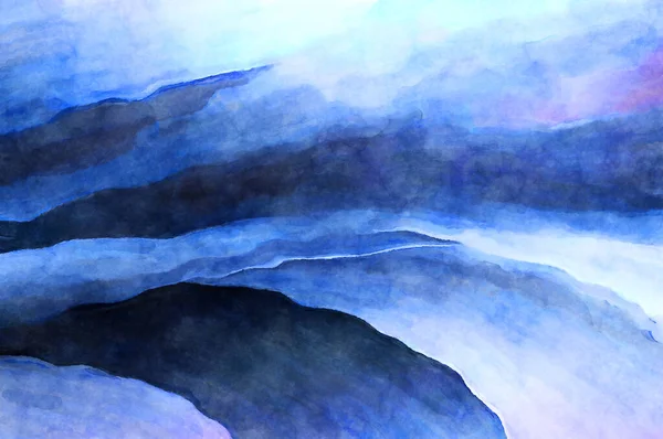 Soyut suluboya sanat eserleri. Fırça boyalı dijital resim. Renkli yaratıcı suluboya çizimi.