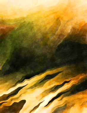 Soyut suluboya sanat eserleri. Fırça boyalı dijital resim. Renkli yaratıcı suluboya çizimi.