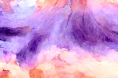 Soyut suluboya sanat eserleri. Fırça boyalı dijital resim. Renkli yaratıcı suluboya çizimi.