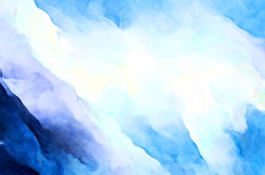 Soyut suluboya sanat eserleri. Fırça boyalı dijital resim. Renkli yaratıcı suluboya çizimi.