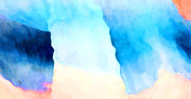 Soyut suluboya sanat eserleri. Fırça boyalı dijital resim. Renkli yaratıcı suluboya çizimi.