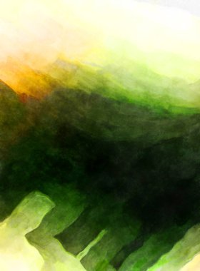 Soyut suluboya sanat eserleri. Fırça boyalı dijital resim. Renkli yaratıcı suluboya çizimi.