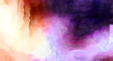 Soyut suluboya sanat eserleri. Fırça boyalı dijital resim. Renkli yaratıcı suluboya çizimi.