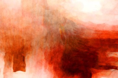 Soyut suluboya sanat eserleri. Fırça boyalı dijital resim. Renkli yaratıcı suluboya çizimi.