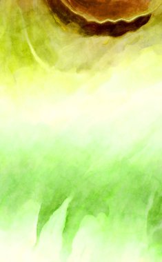 Soyut suluboya sanat eserleri. Fırça boyalı dijital resim. Renkli yaratıcı suluboya çizimi.