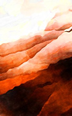 Soyut suluboya sanat eserleri. Fırça boyalı dijital resim. Renkli yaratıcı suluboya çizimi.