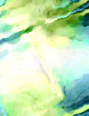 Soyut suluboya sanat eserleri. Fırça boyalı dijital resim. Renkli yaratıcı suluboya çizimi.