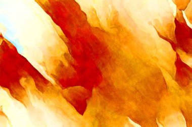 Soyut suluboya sanat eserleri. Fırça boyalı dijital resim. Renkli yaratıcı suluboya çizimi.