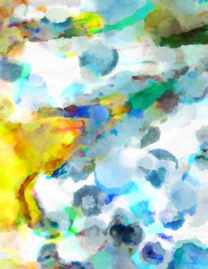 Modern fırça darbeleri. Poster, duvar sanatı, afiş, kart, kitap kapağı veya ambalaj için rahatlatıcı kompozisyonun yumuşak renkli çizimi. Pastel renklerle suluboya.