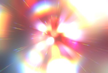 Parlak, canlı ve renkli duvar kağıtları. Parlayan parçacıkları ve çizgileri olan ışık patlaması yıldızı. Güzel soyut ışın arkaplanı.