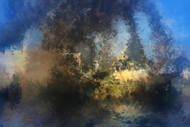 Tuval üzerinde etkileyici fırçalanmış resim. Soyut doku. 2D çizim. Geniş fırça darbeleri. Modern dijital sanat. Çağdaş fırça. Modern ifade. Popüler biçim boyanmış resim.