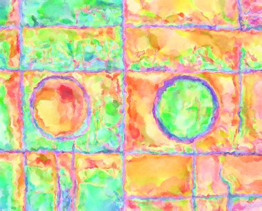 Modern fırça darbeleri. Poster, duvar sanatı, afiş, kart, kitap kapağı veya ambalaj için rahatlatıcı kompozisyonun yumuşak renkli çizimi. Pastel renklerle suluboya.