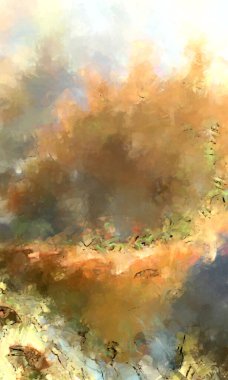 Tuval üzerinde etkileyici fırçalanmış resim. Soyut doku. 2D çizim. Geniş fırça darbeleri. Modern dijital sanat. Çağdaş fırça. Modern ifade. Popüler biçim boyanmış resim.