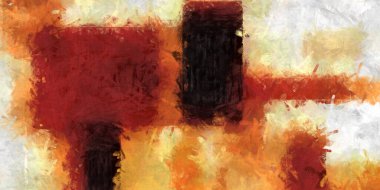 Doğrusal ve geometrik şekilli modern sanat. Renkli çağdaş sanat eserleri. Painton tuvalinin renk vuruşları. Soyut arkaplanda fırça darbeleri. Fırça boyası. Duvar sanatı.