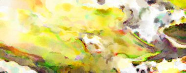 Modern fırça darbeleri. Poster, duvar sanatı, afiş, kart, kitap kapağı veya ambalaj için rahatlatıcı kompozisyonun yumuşak renkli çizimi. Pastel renklerle suluboya.