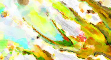 Modern fırça darbeleri. Poster, duvar sanatı, afiş, kart, kitap kapağı veya ambalaj için rahatlatıcı kompozisyonun yumuşak renkli çizimi. Pastel renklerle suluboya.