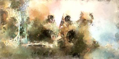 Tuval üzerinde etkileyici fırçalanmış resim. Soyut doku. 2D çizim. Geniş fırça darbeleri. Modern dijital sanat. Çağdaş fırça. Modern ifade. Popüler biçim boyanmış resim.