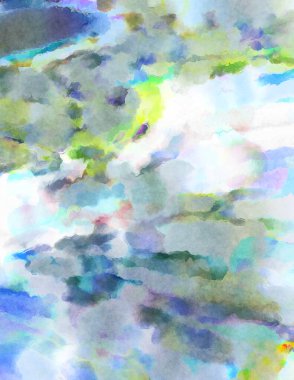 Modern fırça darbeleri. Poster, duvar sanatı, afiş, kart, kitap kapağı veya ambalaj için rahatlatıcı kompozisyonun yumuşak renkli çizimi. Pastel renklerle suluboya.