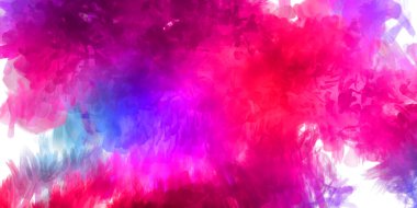 Vahşi ve büyük fırça darbeleri. Beyaz arka planda fırçalanmış soyut resim. Fırça darbesi ile boyanmış. Boya darbeleri. 2B Görüntü.