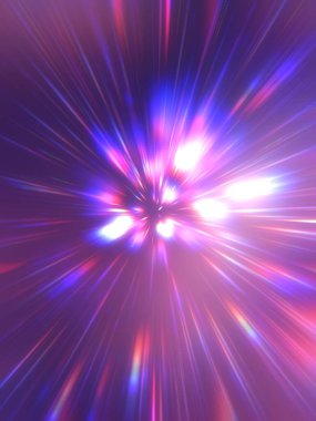 Parlak, canlı ve renkli duvar kağıtları. Parlayan parçacıkları ve çizgileri olan ışık patlaması yıldızı. Güzel soyut ışın arkaplanı.