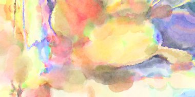 Modern fırça darbeleri. Poster, duvar sanatı, afiş, kart, kitap kapağı veya ambalaj için rahatlatıcı kompozisyonun yumuşak renkli çizimi. Pastel renklerle suluboya.