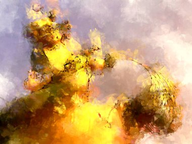 Tuval üzerinde etkileyici fırçalanmış resim. Soyut doku. 2D çizim. Geniş fırça darbeleri. Modern dijital sanat. Çağdaş fırça. Modern ifade. Popüler biçim boyanmış resim.