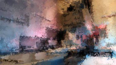 Tuval üzerinde etkileyici fırçalanmış resim. Soyut doku. 2D çizim. Geniş fırça darbeleri. Modern dijital sanat. Çağdaş fırça. Modern ifade. Popüler biçim boyanmış resim.