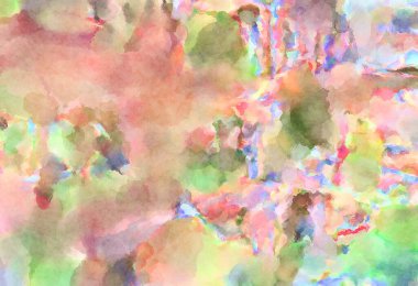 Modern fırça darbeleri. Poster, duvar sanatı, afiş, kart, kitap kapağı veya ambalaj için rahatlatıcı kompozisyonun yumuşak renkli çizimi. Pastel renklerle suluboya.