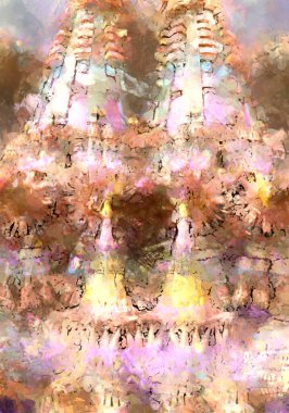 Tuval üzerinde etkileyici fırçalanmış resim. Soyut doku. 2D çizim. Geniş fırça darbeleri. Modern dijital sanat. Çağdaş fırça. Modern ifade. Popüler biçim boyanmış resim.